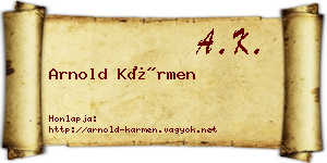 Arnold Kármen névjegykártya